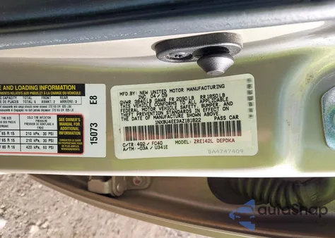 2010 Toyota Corolla Le из США, поврежденный, VIN 1NXBU4EE3AZ181822